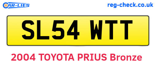 SL54WTT are the vehicle registration plates.