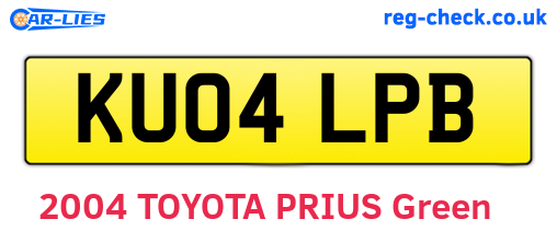 KU04LPB are the vehicle registration plates.