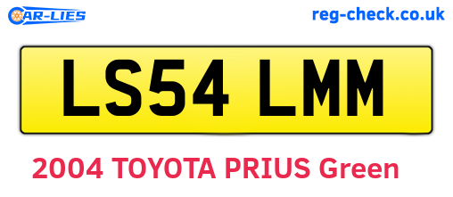 LS54LMM are the vehicle registration plates.