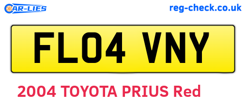 FL04VNY are the vehicle registration plates.