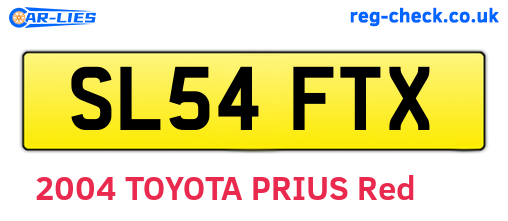 SL54FTX are the vehicle registration plates.