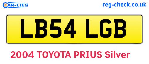 LB54LGB are the vehicle registration plates.