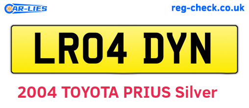 LR04DYN are the vehicle registration plates.