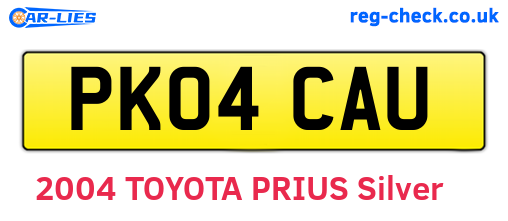 PK04CAU are the vehicle registration plates.
