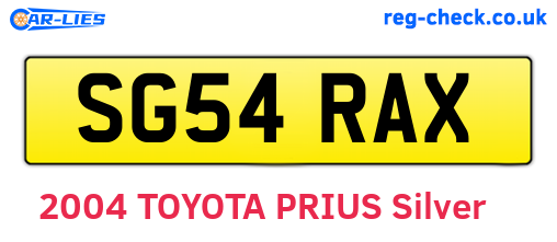 SG54RAX are the vehicle registration plates.