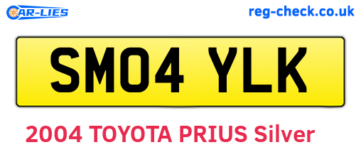 SM04YLK are the vehicle registration plates.