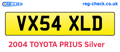 VX54XLD are the vehicle registration plates.