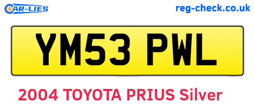 YM53PWL are the vehicle registration plates.