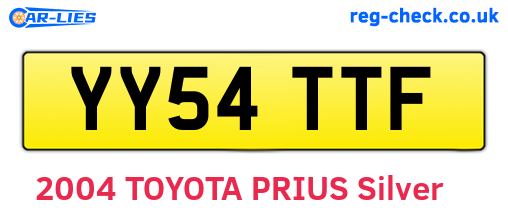YY54TTF are the vehicle registration plates.