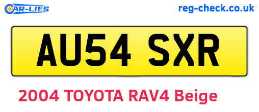 AU54SXR are the vehicle registration plates.