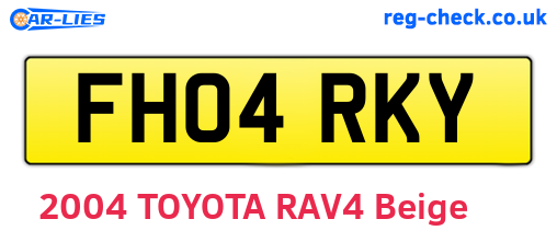 FH04RKY are the vehicle registration plates.