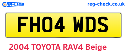 FH04WDS are the vehicle registration plates.