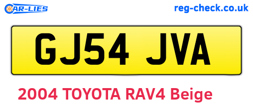 GJ54JVA are the vehicle registration plates.