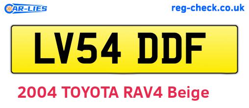 LV54DDF are the vehicle registration plates.
