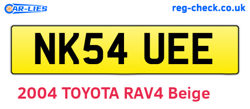 NK54UEE are the vehicle registration plates.
