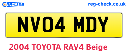 NV04MDY are the vehicle registration plates.