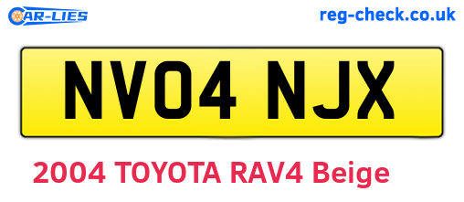 NV04NJX are the vehicle registration plates.