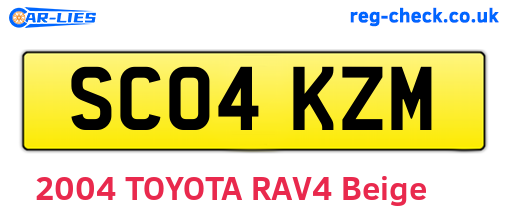 SC04KZM are the vehicle registration plates.