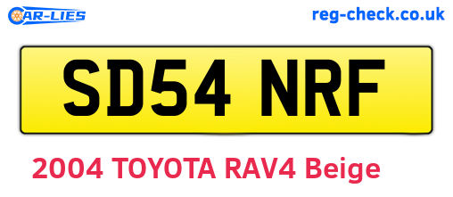 SD54NRF are the vehicle registration plates.