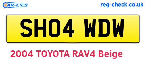 SH04WDW are the vehicle registration plates.