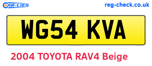 WG54KVA are the vehicle registration plates.