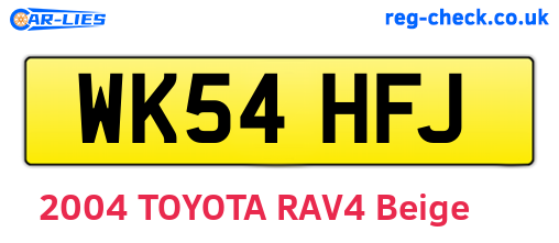 WK54HFJ are the vehicle registration plates.