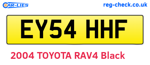 EY54HHF are the vehicle registration plates.