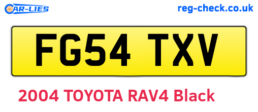 FG54TXV are the vehicle registration plates.