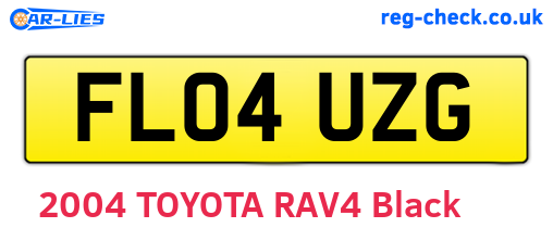 FL04UZG are the vehicle registration plates.