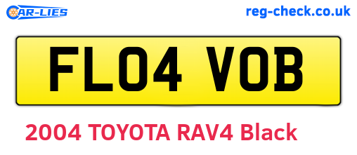 FL04VOB are the vehicle registration plates.