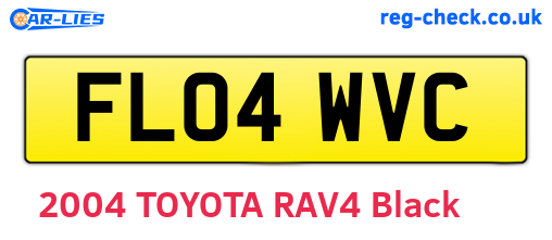 FL04WVC are the vehicle registration plates.