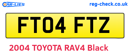 FT04FTZ are the vehicle registration plates.