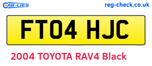 FT04HJC are the vehicle registration plates.