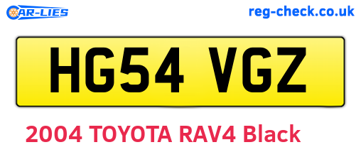 HG54VGZ are the vehicle registration plates.