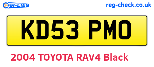 KD53PMO are the vehicle registration plates.