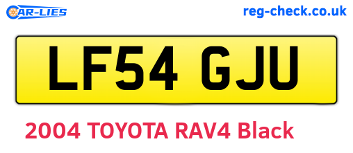 LF54GJU are the vehicle registration plates.