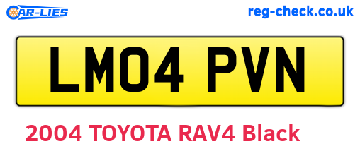 LM04PVN are the vehicle registration plates.
