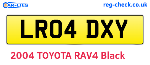 LR04DXY are the vehicle registration plates.