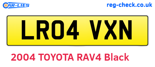 LR04VXN are the vehicle registration plates.