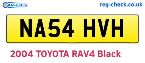 NA54HVH are the vehicle registration plates.