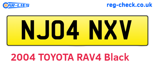 NJ04NXV are the vehicle registration plates.