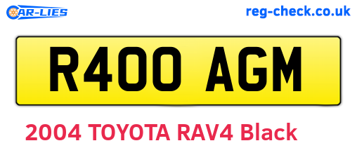 R400AGM are the vehicle registration plates.