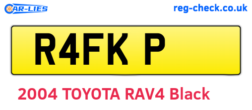 R4FKP are the vehicle registration plates.