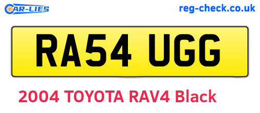 RA54UGG are the vehicle registration plates.