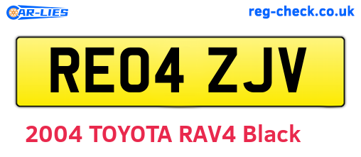 RE04ZJV are the vehicle registration plates.