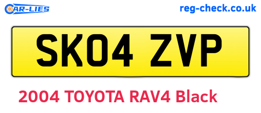 SK04ZVP are the vehicle registration plates.
