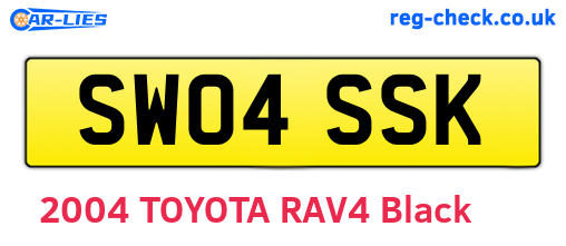 SW04SSK are the vehicle registration plates.