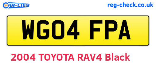 WG04FPA are the vehicle registration plates.