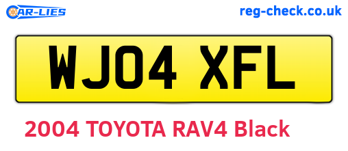 WJ04XFL are the vehicle registration plates.