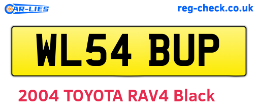 WL54BUP are the vehicle registration plates.